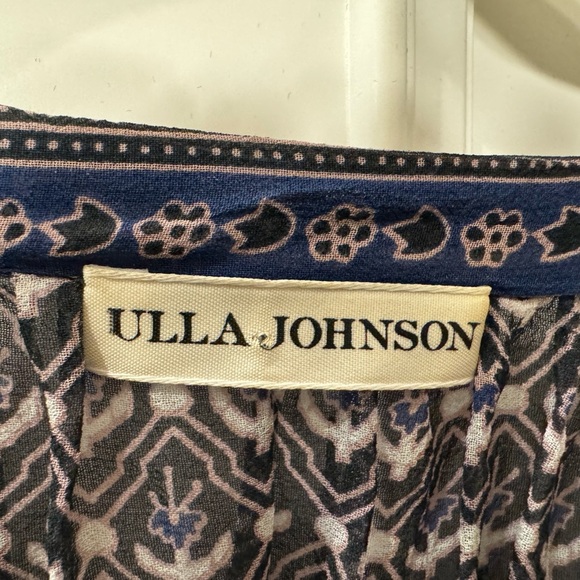 Ulla Johnson Top Blue Print 100% Silk Size 10 - Picture 3 of 5